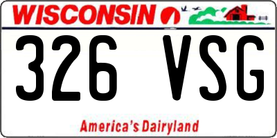 WI license plate 326VSG