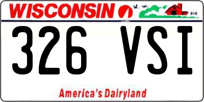 WI license plate 326VSI