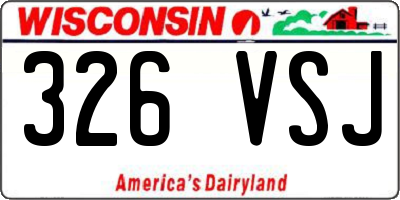 WI license plate 326VSJ