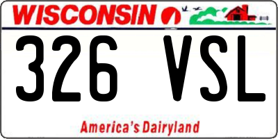 WI license plate 326VSL