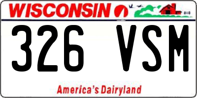 WI license plate 326VSM