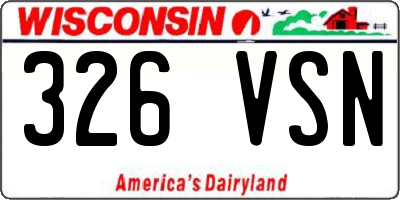 WI license plate 326VSN