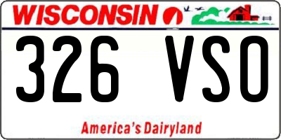 WI license plate 326VSO
