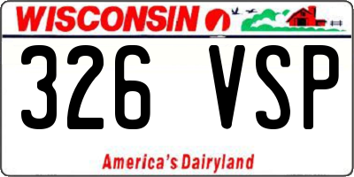 WI license plate 326VSP