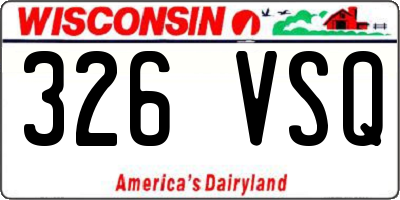 WI license plate 326VSQ