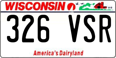 WI license plate 326VSR