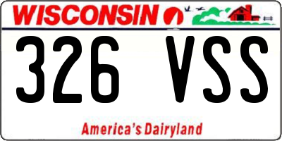 WI license plate 326VSS