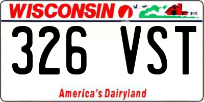 WI license plate 326VST