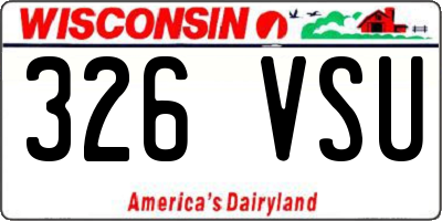 WI license plate 326VSU
