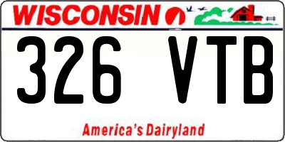WI license plate 326VTB