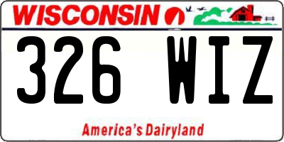 WI license plate 326WIZ