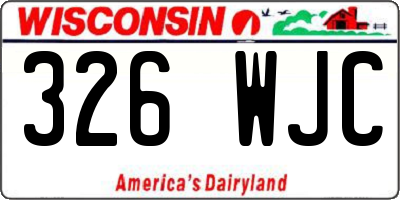 WI license plate 326WJC