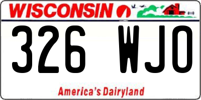 WI license plate 326WJO