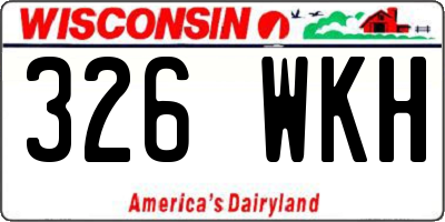WI license plate 326WKH