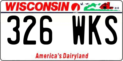 WI license plate 326WKS