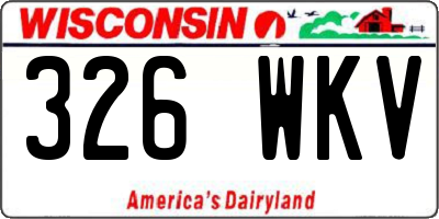 WI license plate 326WKV
