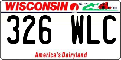 WI license plate 326WLC