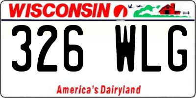 WI license plate 326WLG