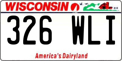 WI license plate 326WLI