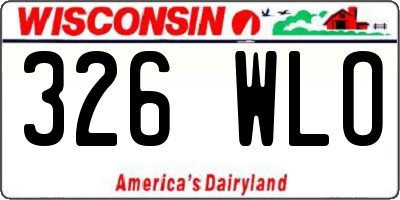 WI license plate 326WLO