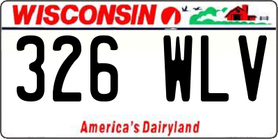 WI license plate 326WLV