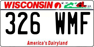 WI license plate 326WMF