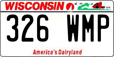 WI license plate 326WMP