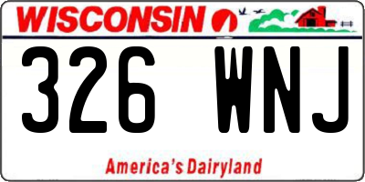 WI license plate 326WNJ