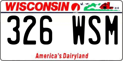 WI license plate 326WSM