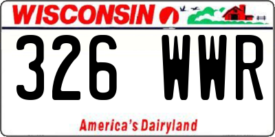 WI license plate 326WWR