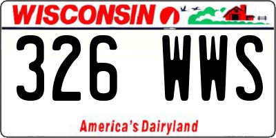 WI license plate 326WWS