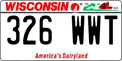WI license plate 326WWT