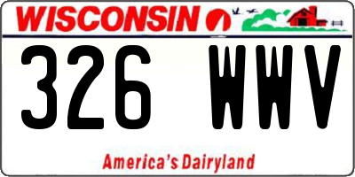 WI license plate 326WWV