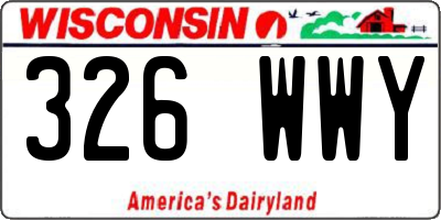WI license plate 326WWY
