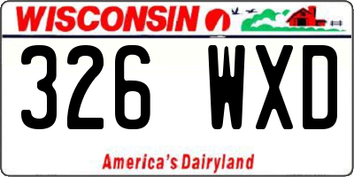 WI license plate 326WXD