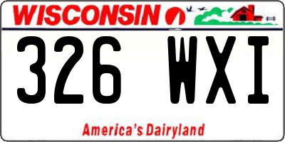 WI license plate 326WXI