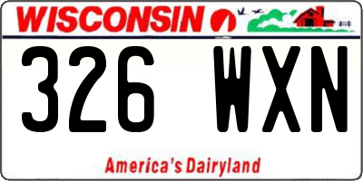WI license plate 326WXN