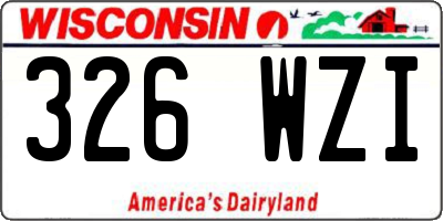 WI license plate 326WZI