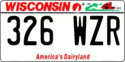 WI license plate 326WZR