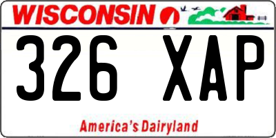 WI license plate 326XAP