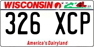 WI license plate 326XCP