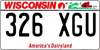WI license plate 326XGU