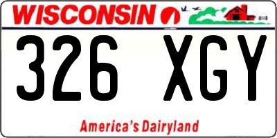 WI license plate 326XGY