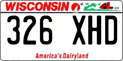 WI license plate 326XHD
