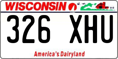 WI license plate 326XHU