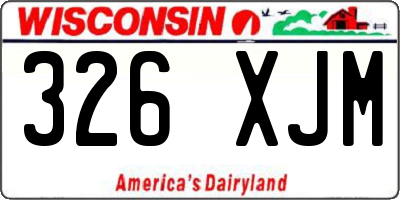 WI license plate 326XJM