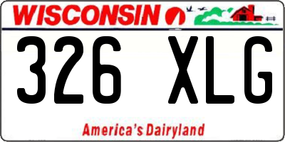 WI license plate 326XLG