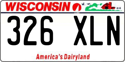 WI license plate 326XLN