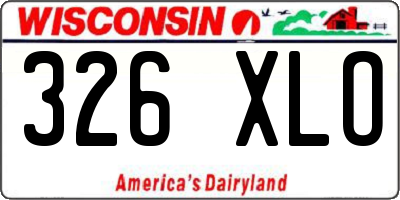 WI license plate 326XLO
