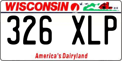 WI license plate 326XLP